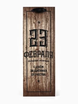 Пакет подарочный под бутылку, упаковка, «С 23 февраля», 35×13×10 см