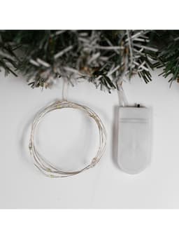 Гирлянда «Нить» 1 м роса, IP20, серебристая нить, 10 LED, батарейки CR2032×2 (в комплекте), свечение мульти