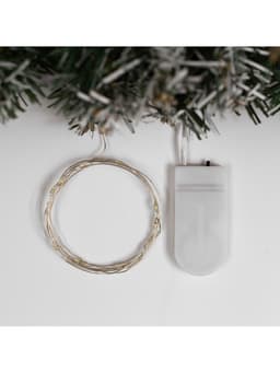 Гирлянда «Нить» 1 м роса, IP20, серебристая нить, 10 LED, батарейки CR2032×2 (в комплекте), свечение белое