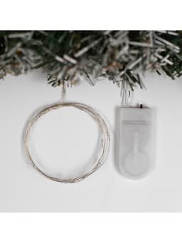 Гирлянда «Нить» 1 м роса, IP20, серебристая нить, 10 LED, батарейки CR2032×2 (в комплекте), свечение фиолетовое