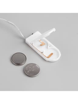 Гирлянда «Нить» 1 м роса, IP20, серебристая нить, 10 LED, батарейки CR2032×2 (в комплекте), свечение фиолетовое