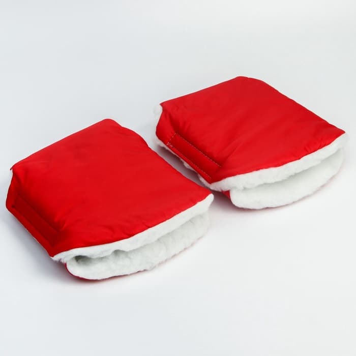 Варежки-муфты на ручку коляски, 2 шт., красные