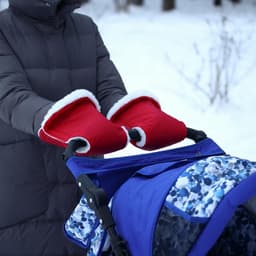 Варежки-муфты на ручку коляски, 2 шт., красные