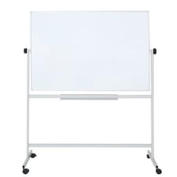Доска двусторонняя, магнитно-маркерная/меловая, 100×150 см, поворотная на мобильном стенде, в алюминиевой рамке, с полочкой