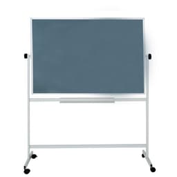 Доска двусторонняя, магнитно-маркерная/меловая, 100×150 см, поворотная на мобильном стенде, в алюминиевой рамке, с полочкой