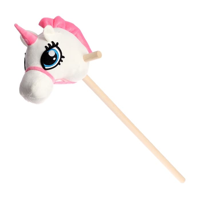 Мягкая игрушка ZABIAKA «Единорог-скакун», на палке, МИКС