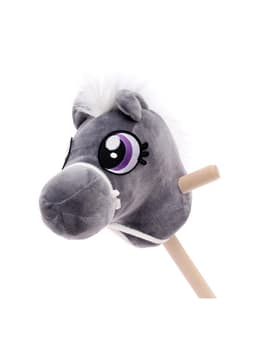 Мягкая игрушка ZABIAKA «Конь-скакун», на палке, МИКС, серая