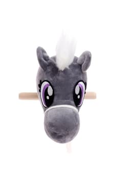 Мягкая игрушка ZABIAKA «Конь-скакун», на палке, МИКС, серая