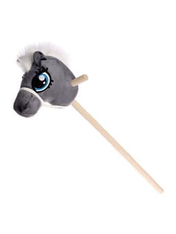 Мягкая игрушка ZABIAKA «Конь-скакун», на палке, МИКС, серая