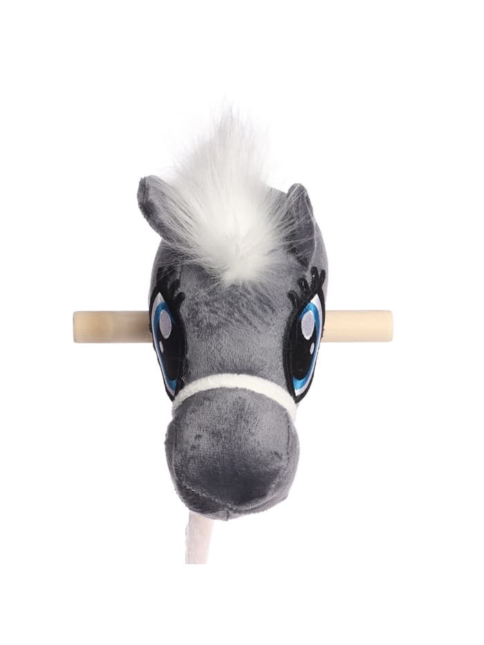 Мягкая игрушка ZABIAKA «Конь-скакун», на палке, МИКС, серая
