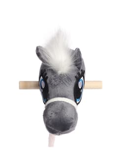 Мягкая игрушка ZABIAKA «Конь-скакун», на палке, МИКС, серая