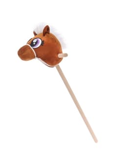 Мягкая игрушка ZABIAKA «Конь-скакун», на палке, МИКС, коричневая