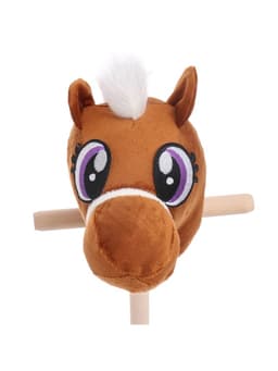 Мягкая игрушка ZABIAKA «Конь-скакун», на палке, МИКС, коричневая