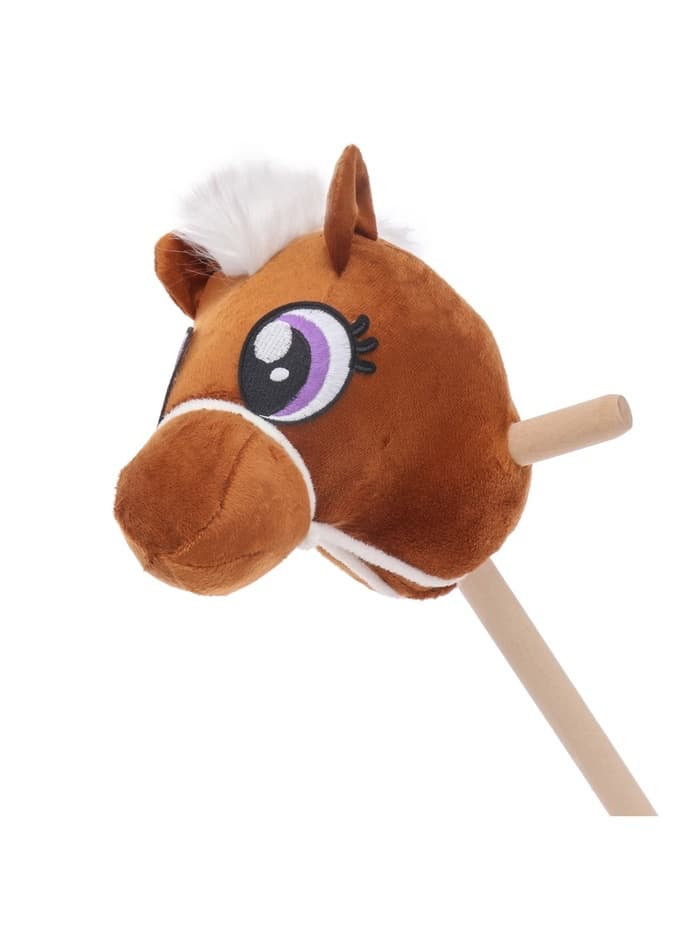 Мягкая игрушка ZABIAKA «Конь-скакун», на палке, МИКС, коричневая