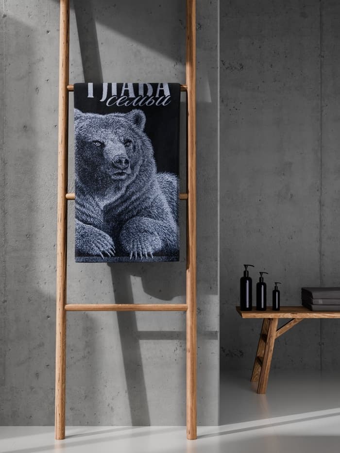 Полотенце махровое «Этель. Глава семьи», 70×130 см, 100% хлопок, 420 г/м², синее