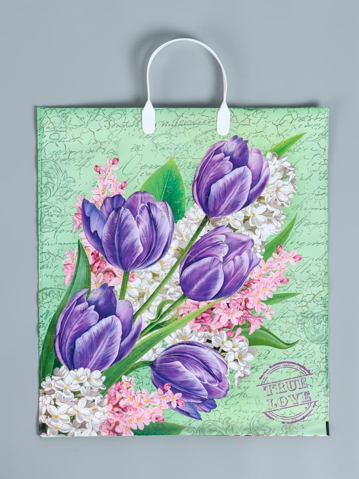 Пакет «Беатрис», полиэтиленовый с пластиковой ручкой, 100 мкм 40×44 см