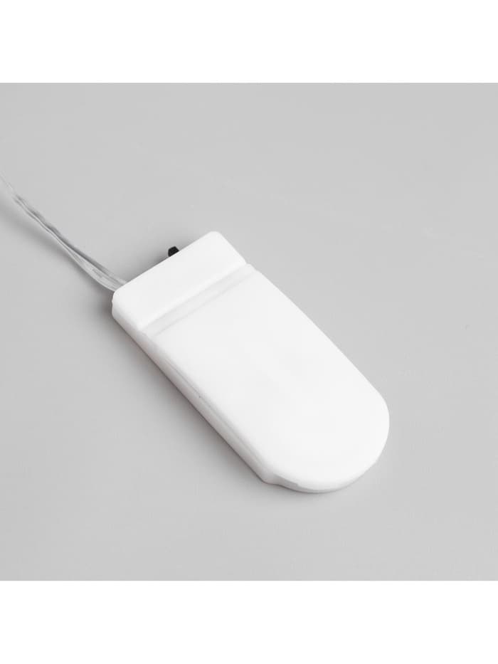 Гирлянда «Мишура» 1 м, роса, IP20, серебристая нить, 20 LED, от батареек CR2032×2, свечение мульти