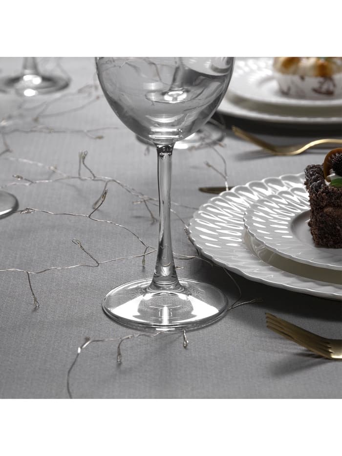 Гирлянда «Мишура» 2 м, роса, IP20, серебристая нить, 50 LED, от батареек CR2032×2, свечение мульти