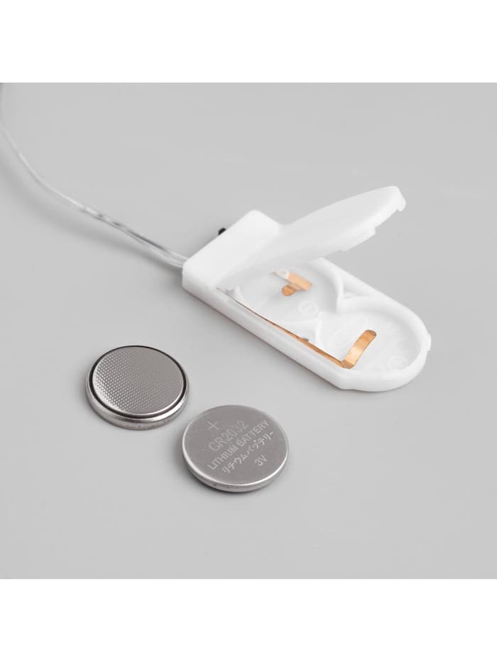 Гирлянда «Мишура» 2 м, роса, IP20, серебристая нить, 50 LED, от батареек CR2032×2, свечение мульти