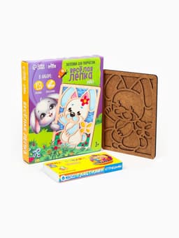 Картина пластилином «Зайка», 21×15 см, набор для творчества