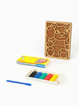 Картина пластилином «Мишка», 21×15 см, набор для творчества