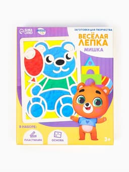 Картина пластилином «Мишка», 21×15 см, набор для творчества