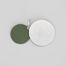 Адресник под гравировку + подвес «Меня ждут дома», верхняя часть d=2.2 см, нижняя d=3 см, хаки