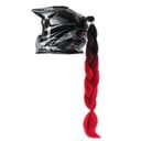 Коса на мотошлем, 60 см, чёрно-красный, крепление на присоску