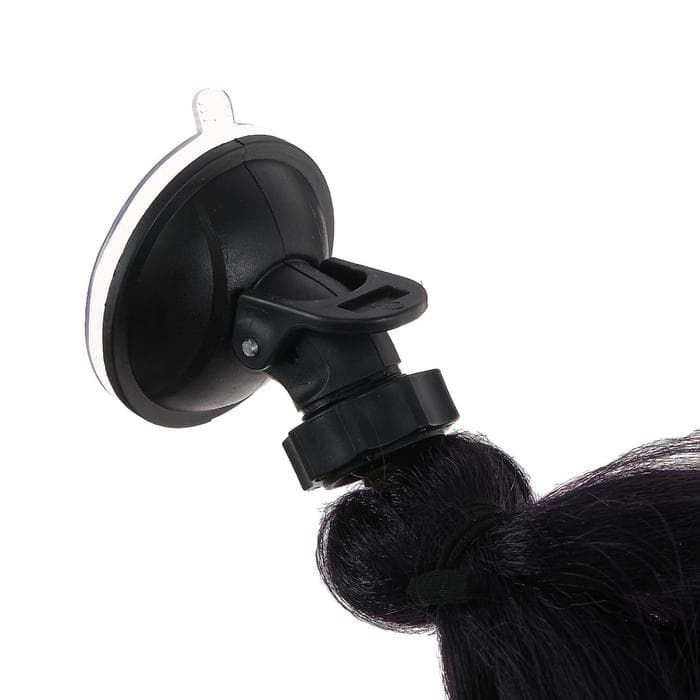 Коса на шлем, 60 см, черно-фиолетовый, крепление на присоску,