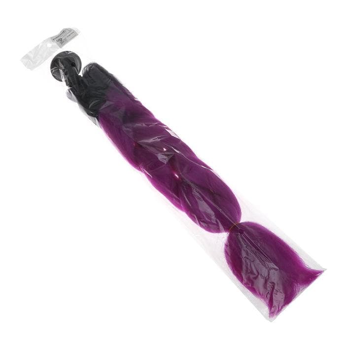 Коса на шлем, 60 см, черно-фиолетовый, крепление на присоску,