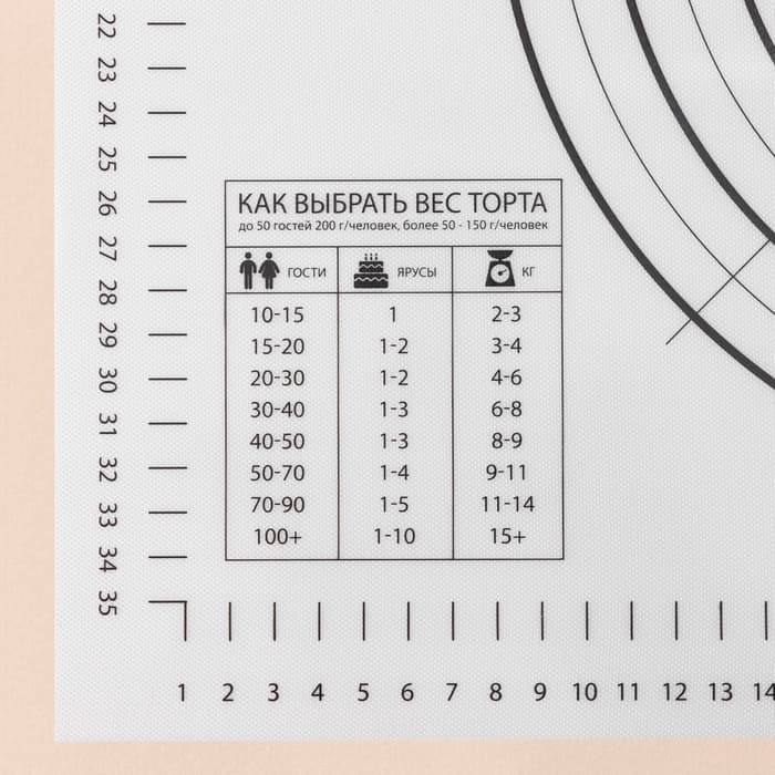 Коврик для выпечки и раскатки теста с разметкой KONFINETTA, армированный, силикон, 40×50 см, 0.44 мм, чёрный