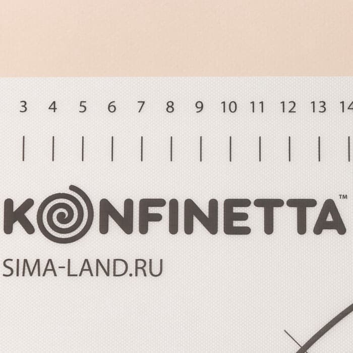 Коврик для выпечки и раскатки теста с разметкой KONFINETTA, армированный, силикон, 40×50 см, 0.44 мм, чёрный