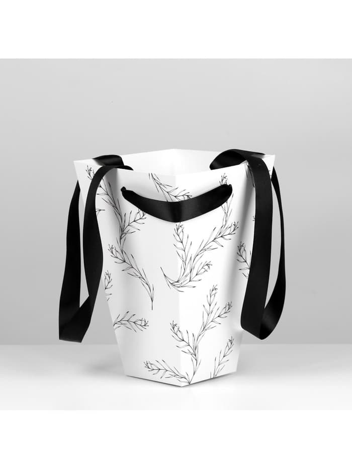 Переноска для цветов на лентах Present with best wishes, 17×25×9 см