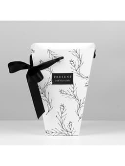 Переноска для цветов на лентах Present with best wishes, 17×25×9 см