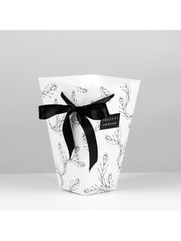 Переноска для цветов на лентах Present with best wishes, 17×25×9 см