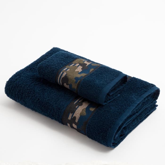 Полотенце махровое Love Life «Милитари» 70×130 см, 100% хлопок, 360 г/м², синее