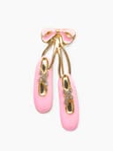 Брошь «Пуанты» балерины, цвет бело-розовый в золоте