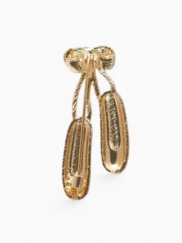 Брошь «Пуанты» балерины, цвет бело-розовый в золоте