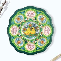 Подставка для яиц и кулича «Цыплята в цветах», на 8 яиц, d=25 см