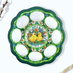 Подставка для яиц и кулича «Цыплята в цветах», на 8 яиц, d=25 см