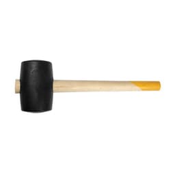 Киянка ТУНДРА, деревянная рукоятка, черная резина, 75 мм, 900 г