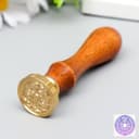 Печать для сургуча с деревянной ручкой «Солнце и месяц - геометрия», 9×2.5×2.5 см