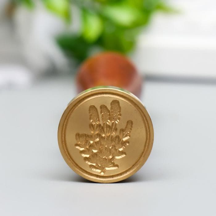 Печать для сургуча с деревянной ручкой «Водоросль», 9×2.5×2.5 см