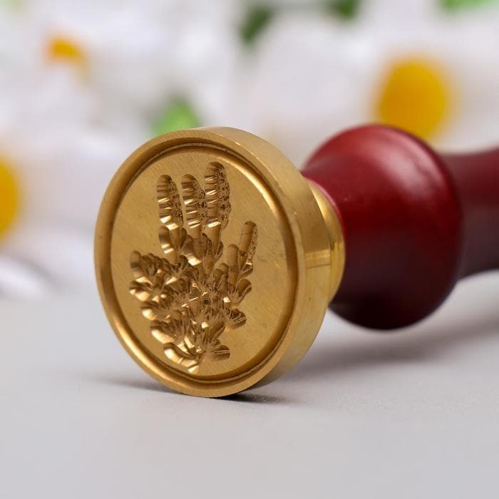 Печать для сургуча с деревянной ручкой «Водоросль», 9×2.5×2.5 см