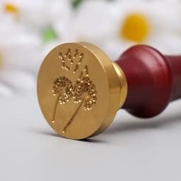 Печать для сургуча с деревянной ручкой «Одуванчики», 9×2.5×2.5 см