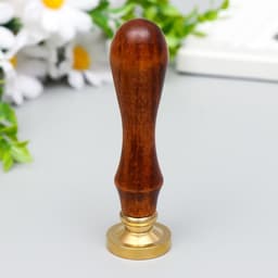 Печать для сургуча с деревянной ручкой «Череп и кости», 9×2.5×2.5 см