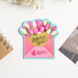 Магнит со скретч-слоем «Конверт. 8 Марта», 6.8×6.9 см