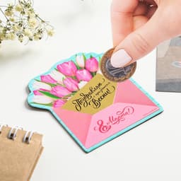 Магнит со скретч-слоем «Конверт. 8 Марта», 6.8×6.9 см