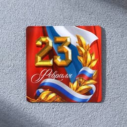 Магнит полимерный «Триколор. 23 февраля», 7×7 см