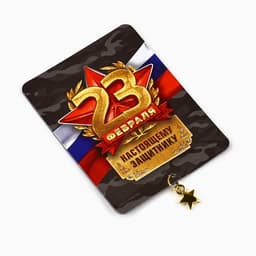 Магнит с подвеской на 23 февраля «Настоящему защитнику», 6×8 см